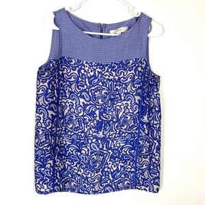 Loft Blue Paisley Print Blouse S